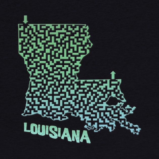 Louisiana State Outline Maze & Labyrinth by gorff